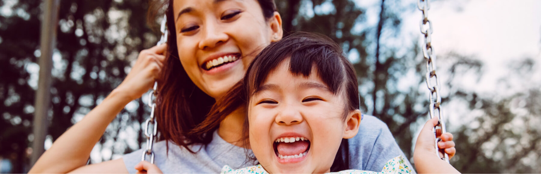 smiling with child
