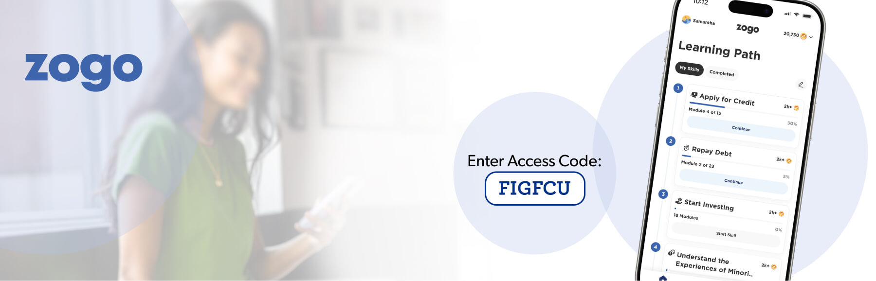 Zogo app with access code