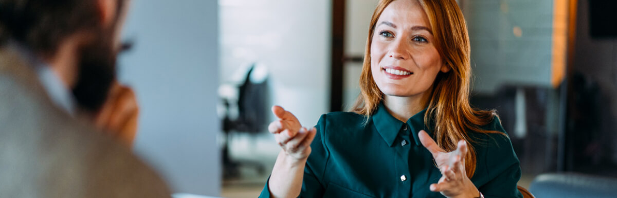 Female insurance agent helping client