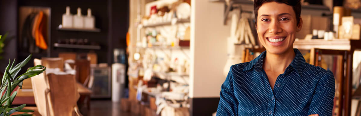 Female business owner in home goods store