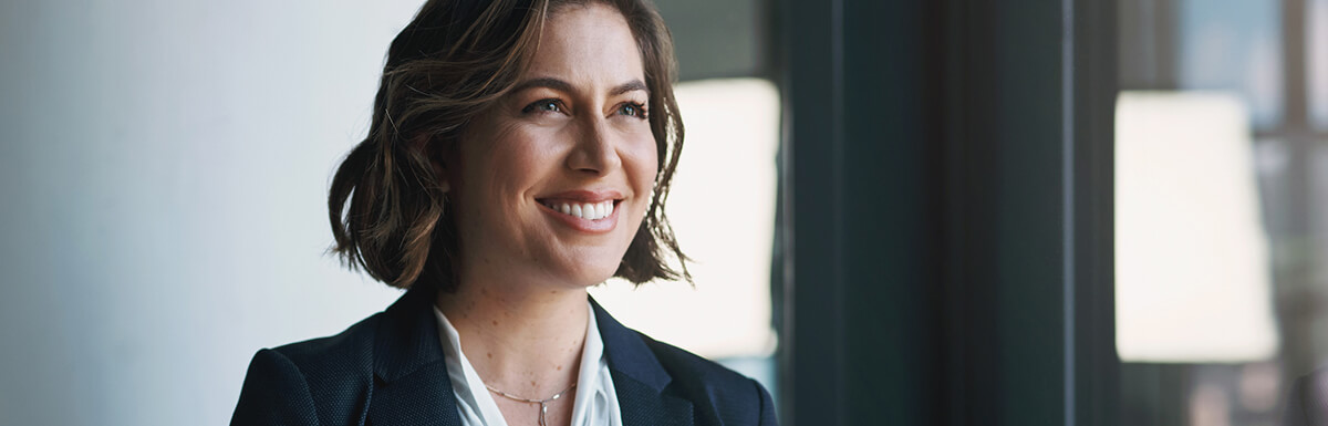 business woman by window