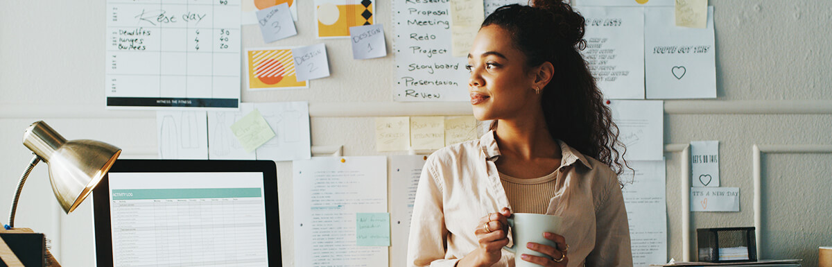 business woman in home office