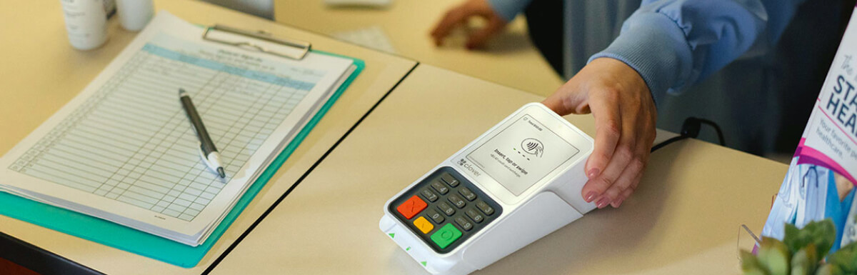 clover payment console on table